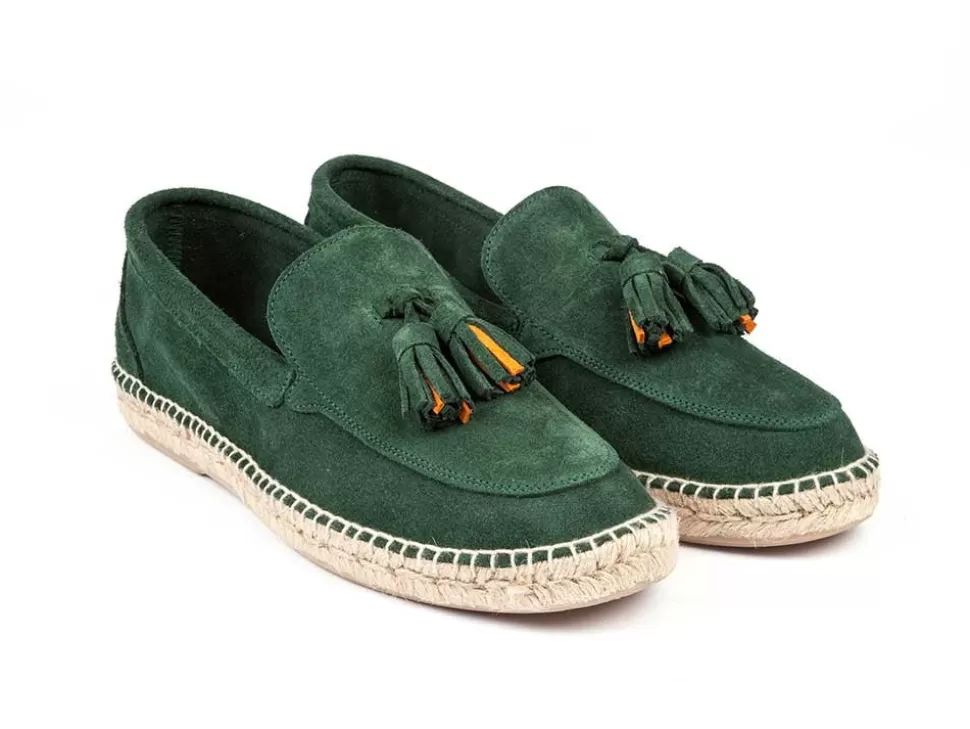 Store Mocassini Con Nappine In Pelle Smeraldo 17 Uomo Espadrillas Mocassino