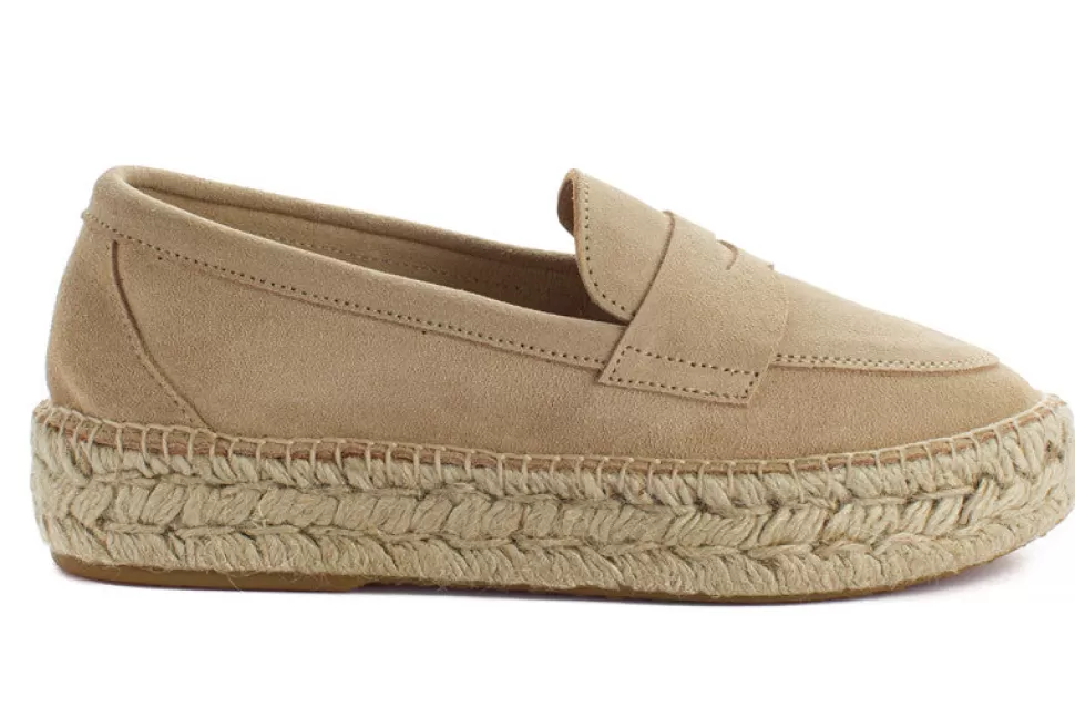 Store Mocassino In Pelle Beige Donna Espadrillas Mocassino