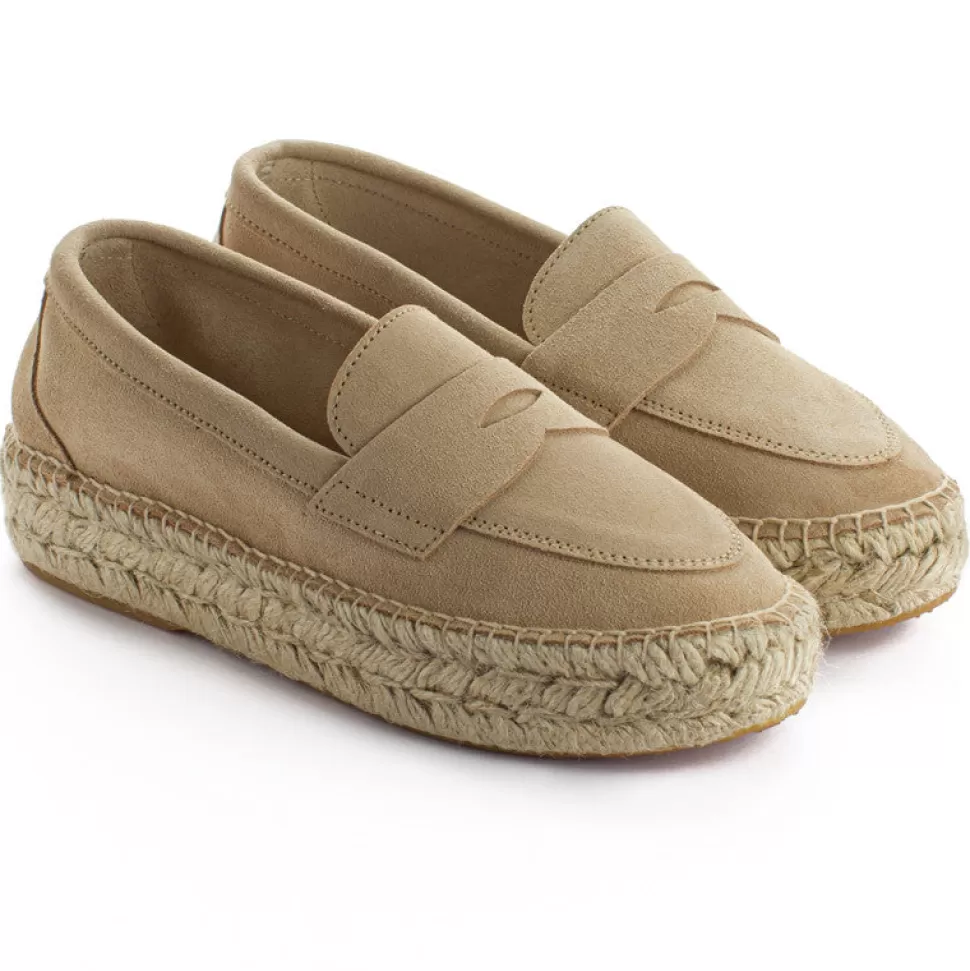 Store Mocassino In Pelle Beige Donna Espadrillas Mocassino