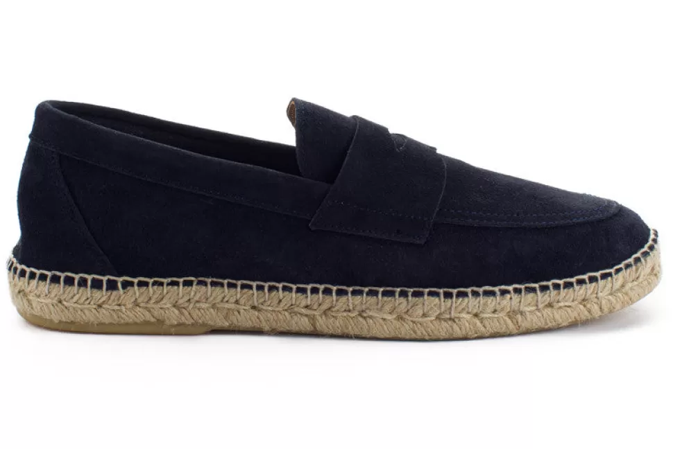 Online Mocassino In Pelle Blu Navy 19 Uomo Espadrillas Mocassino