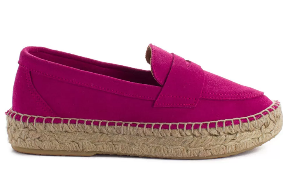 Hot Mocassino In Pelle Fucsia Donna Espadrillas Mocassino