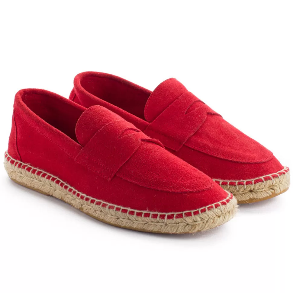 Best Sale Mocassino In Pelle Rossa Uomo Espadrillas Mocassino