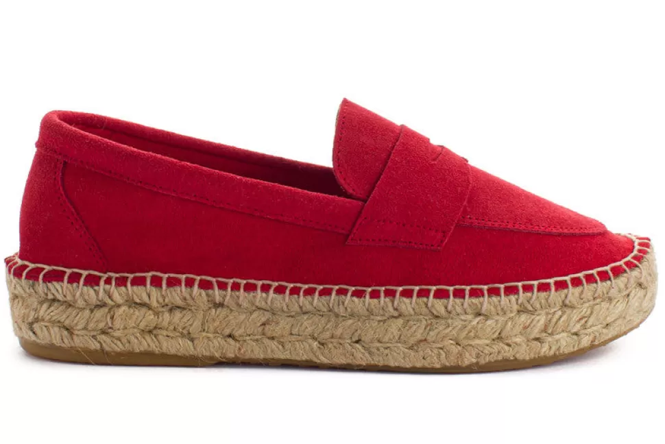 Discount Mocassino In Pelle Rossa 556 Donna Espadrillas Mocassino