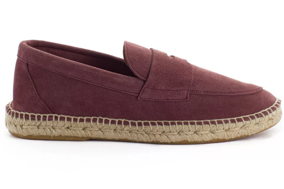 New Mocassino In Pelle Viola Uomo Espadrillas Estive