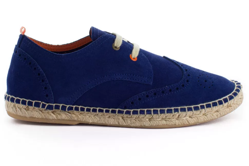 Best Sale Oxford In Pelle Blu Scuro 17 Uomo Espadrillas Estive