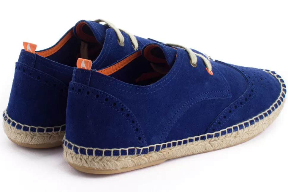 Best Sale Oxford In Pelle Blu Scuro 17 Uomo Espadrillas Estive