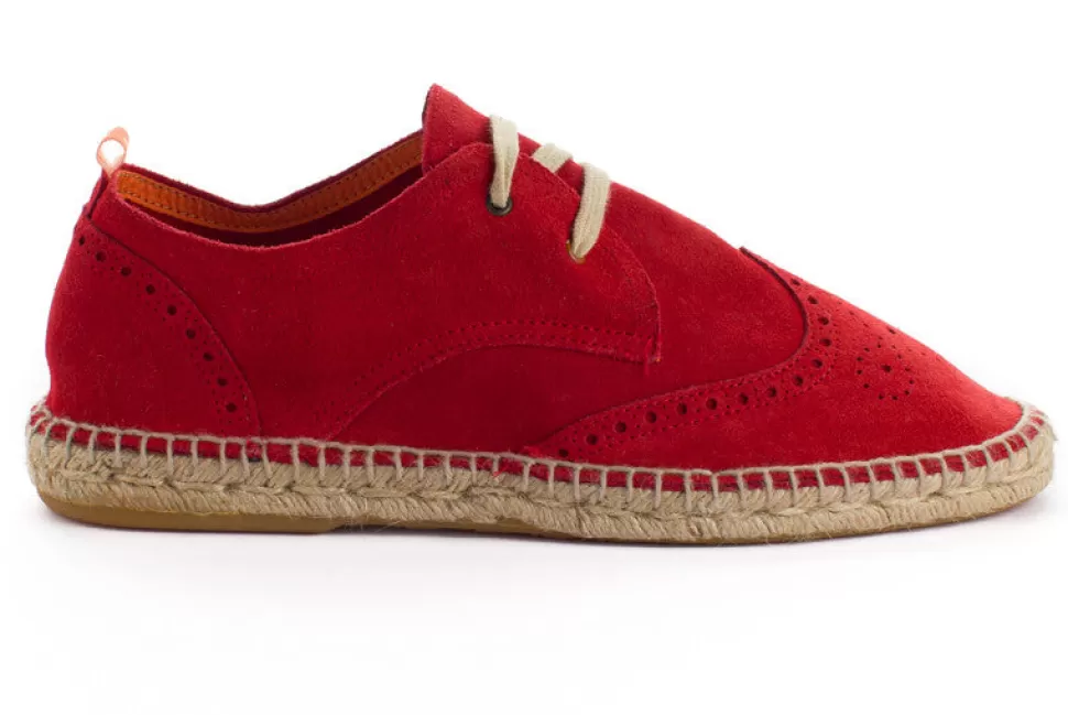 Online Oxford In Pelle Rossa Uomo Espadrillas Estive