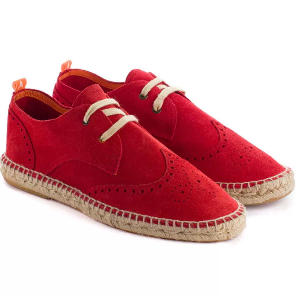 Cheap Oxford In Pelle Rossa Uomo Espadrillas Oxford