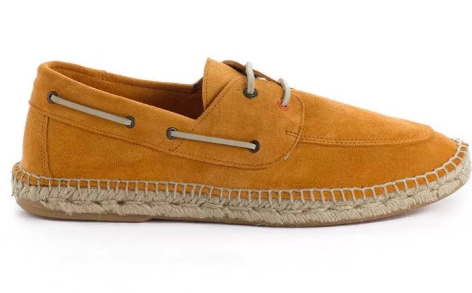 Sale Pelle Nautica Arancio Uomo Espadrillas Nautiche