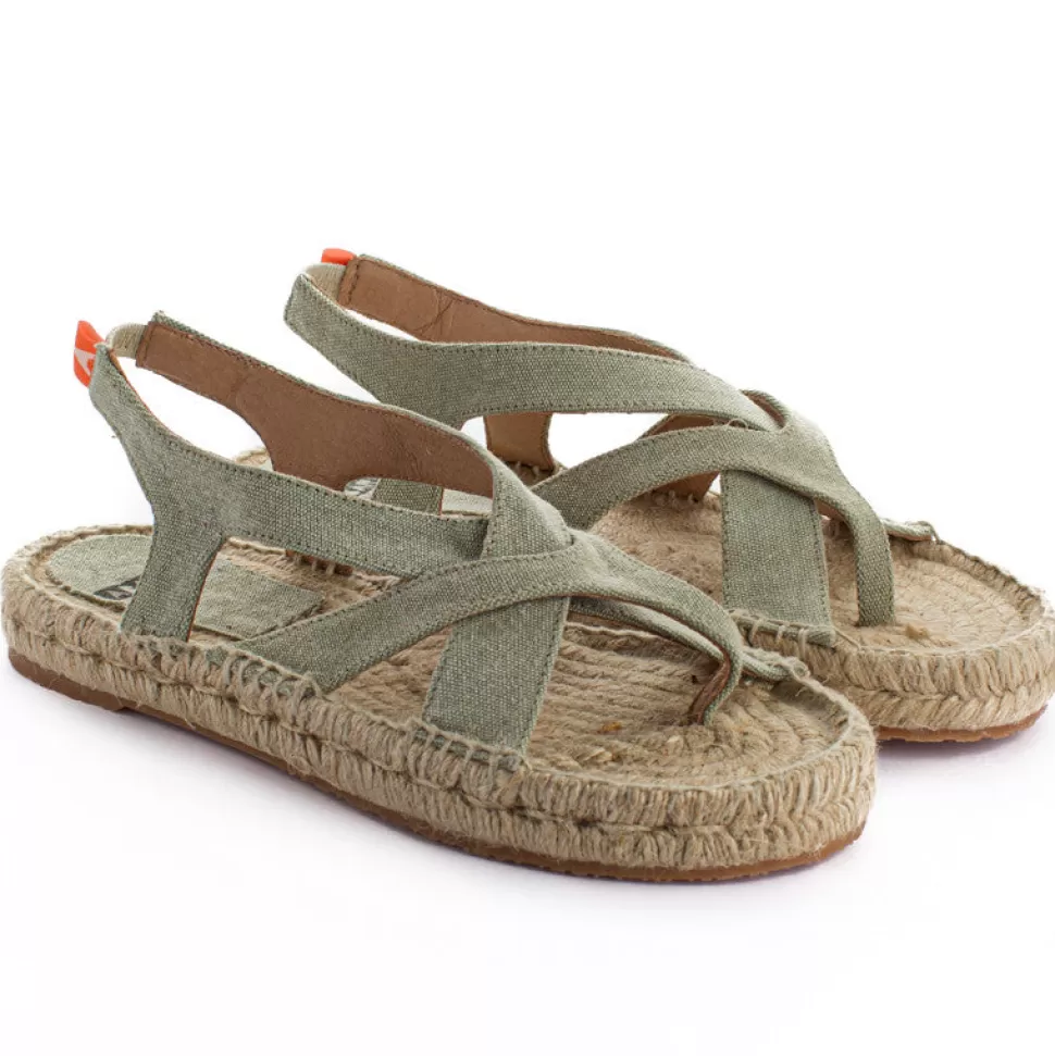 Outlet Sandali Di Iuta Kaki Terra Formentera Donna Espadrillas Estive