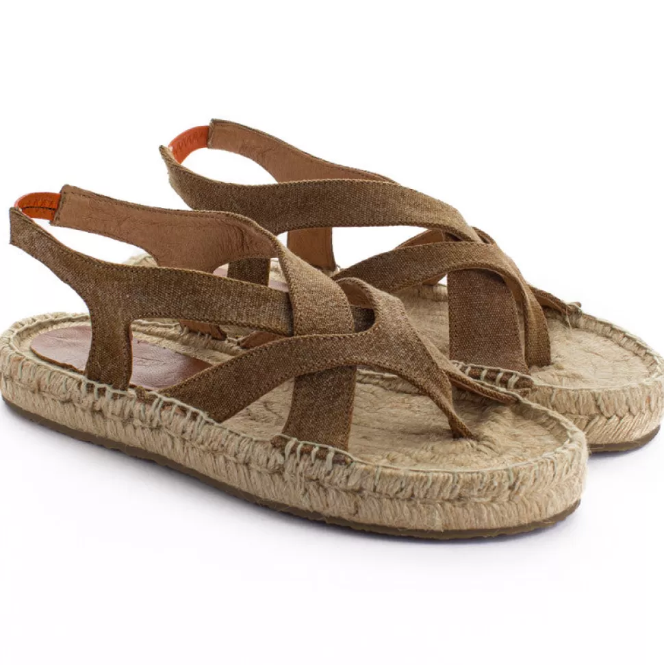 Fashion Sandali In Iuta Terra Formentera In Pelle Donna Espadrillas Estive