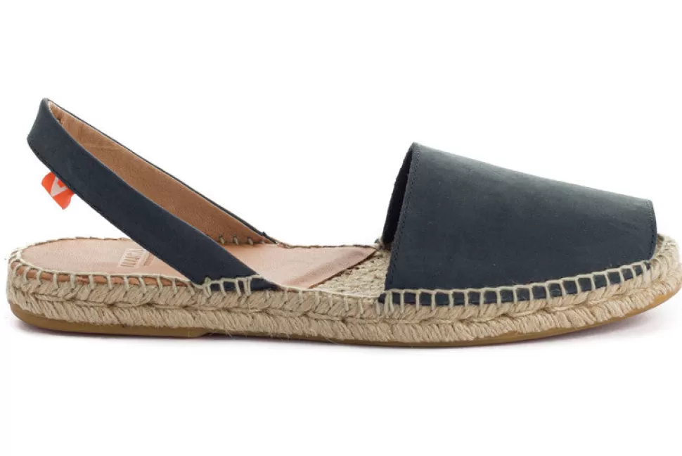 Discount Sandali Minorchini In Pelle Blu Scuro Uomo Espadrillas Estive