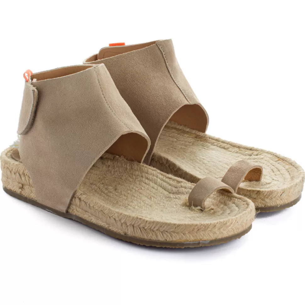 Hot Sandalo Ibiza In Pelle Pietra Donna Sandali Di Iuta