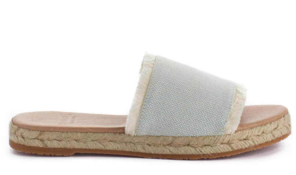 New Sandalo Unisex Santorini In Juta Azzurra Donna Espadrillas Estive