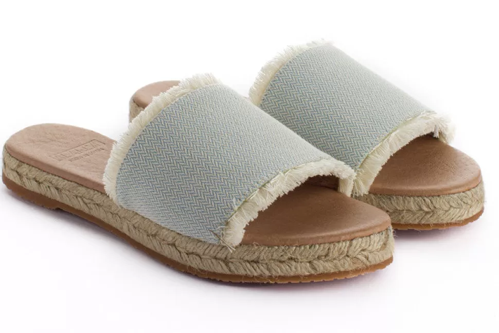 New Sandalo Unisex Santorini In Juta Azzurra Donna Espadrillas Estive