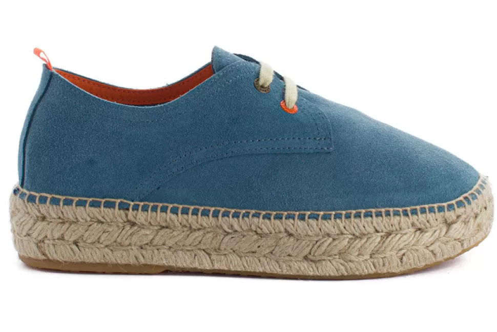 Online Sky Skin Blucher Donna Espadrillas Con Lacci