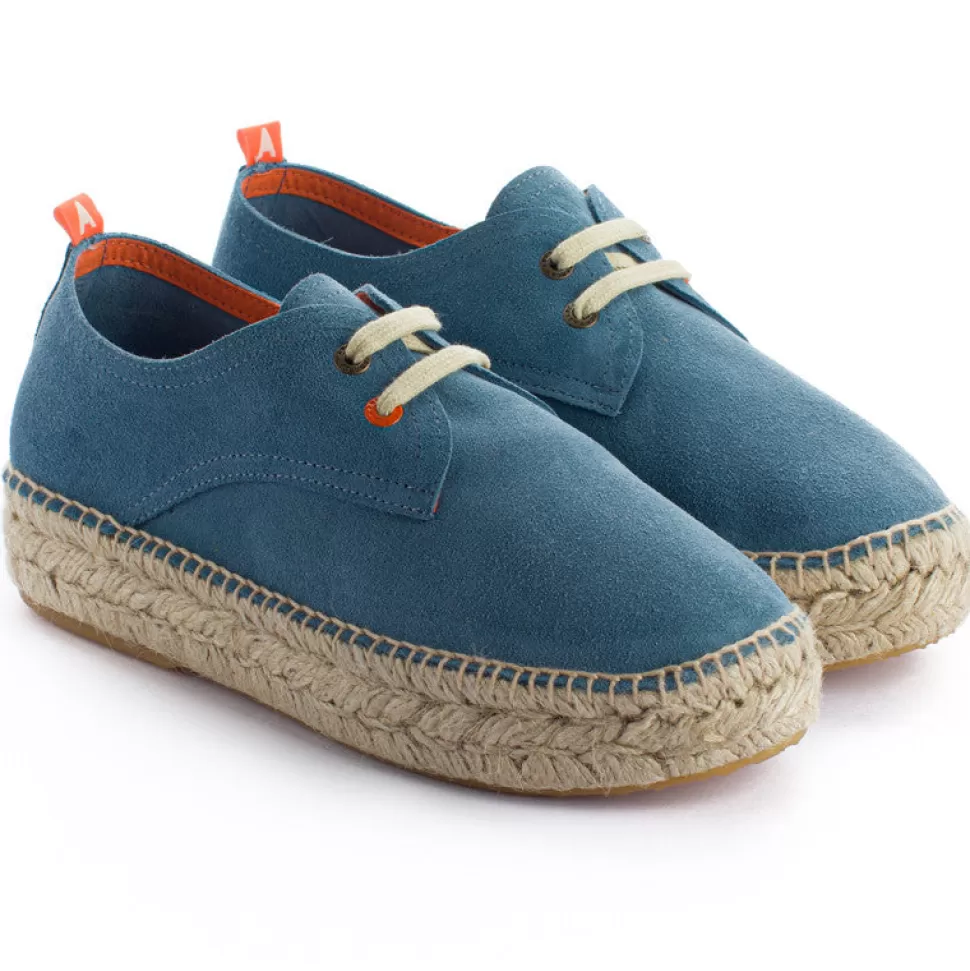 Online Sky Skin Blucher Donna Espadrillas Con Lacci