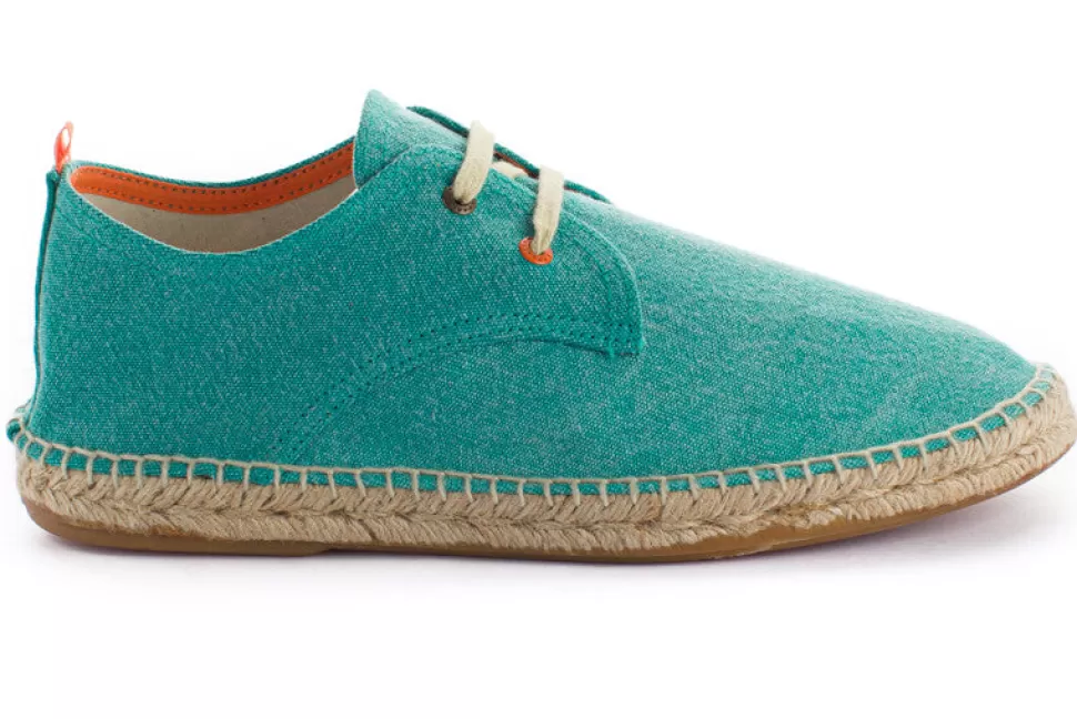 Clearance Verde Terra Blucher Uomo Espadrillas Con Lacci